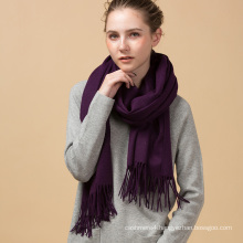 Hot sell promotional warm winter new arrival violet color style cashmere scarf